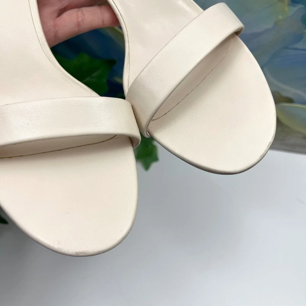 New JEFFREY CAMPBELL GO-THERE‎ BLOCK HEEL SANDAL in Ivory Size 9